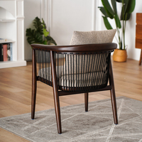 Chaises de salle à manger modernes de luxe, meubles de maison en bois de teck et cuir artificiel pour salle à manger, ensemble de salle à manger