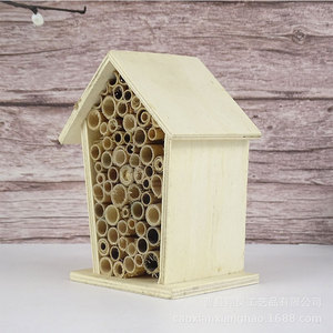 Nichoir en bois pour insectes 10-14 pouces, couleur bois naturel, habitat extérieur pour abeilles, lutte antiparasitaire de jardin - Product Image 3