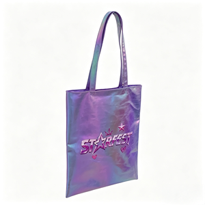High End Custom Laser Holographic Shoulder Tote Bag Waterproof Women Shopping Handbag PU Leather Yoga Bag - Product Image 3