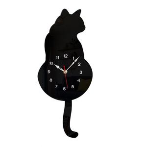 Silent <b>Cat</b> Tail <b>Wall</b> <b>Clock</b> - Cartoon Swing <b>Clock</b> Decor for Living Room & Bedroom - Product Image 5