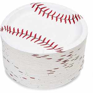 OEM Disposable 7-Inch Round Baseball Theme Paper <b>Plate</b> for Modern Birthday Party Decorations Factory Direct Supply - Product Image 5