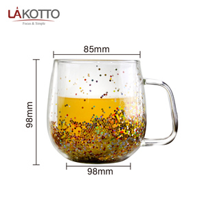 玻璃器皿34cl高硼硅酸盐双壁玻璃，彩色亮片喷雾色 - Product Image 3