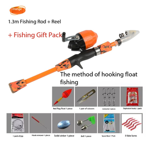 Set Canna da Pesca per Bambini, Mini Canna Corta per Principianti dai 4 Anni in Su, Canna da Pesca Portatile per Gamberetti di Mare - Product Image 4