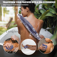 Éponge de bain exfoliante en filet africain avec logo personnalisé pour le nettoyage du corps, éponge avec nœuds, design à cordon, convient à tous les types de peau