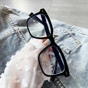 Monture de lunettes rectangulaire Qianai en TR90, anti-lumière bleue, unisexe, taille moyenne, verres en acétate, monture complète, lunettes optiques - Product Image 3