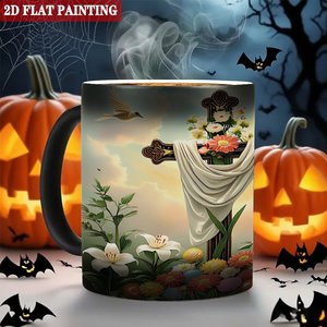 Taza Simple de Cerámica Negra de 11 oz, Resistente al Calor, para Café o Té, Estilo DIY - Product Image 6