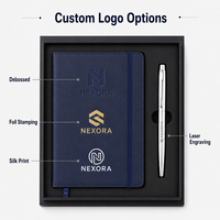 Ensemble cadeau de bienvenue compact pour employés avec logo personnalisé, comprenant un carnet A5 en PU et un stylo métallique, idéal pour la mise en route des nouveaux embauchés et les événements d'entreprise.