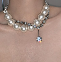 Collier ras du cou Boonee Alus Niche pour femme, perles de culture européennes et américaines de grande taille, plaqué or, luxe léger, pour soirée