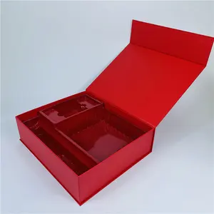 Custom Big Red Plastic Blister Packaging Paper Box With Magnetic Closure