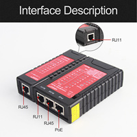 NOYAFA NF-468S Probador de Cables de Red Multifunción con Prueba PoE, Comprobador de Continuidad de Cables RJ45 RJ11 RJ12