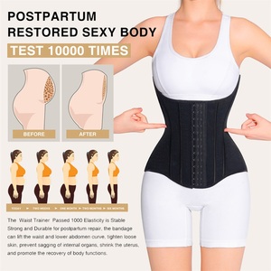 Gaine amincissante colombienne taille haute pour femme, effet <span class=keywords><strong>ventre</strong></span> <span class=keywords><strong>plat</strong></span>, entraîneur de taille BBL, avec logo personnalisé, pour l'entraînement - Product Image 3