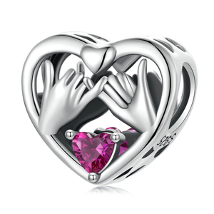 Serie familiar, abalorio de Plata de Ley 925 para hermana y madre, compatible con pulsera Original, accesorios de joyería DIY, cuentas de corazón - Product Image 3