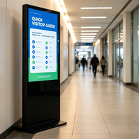 Écran publicitaire numérique LCD sur pied de 75 pouces personnalisé, kiosque tactile prenant en charge l'animation et le contenu textuel