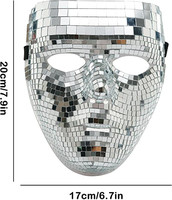 Disco Ball Glitter PVC Masque pour Femmes Miroir Verre Mascarade Cosplay Prop pour Festivals Vacances DJ Scène ou Bar Parties
