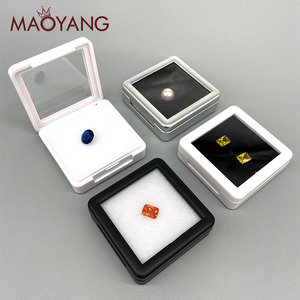Caja de Embalaje Personalizada para Joyería, Caja de Exhibición para Diamantes y Piedras Preciosas, Caja de Almacenamiento para Piedras Preciosas con Tapa Abatible y Cubierta de Vidrio Transparente - Product Image 2