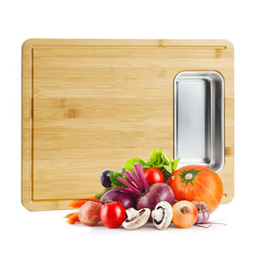 Ustensiles de cuisine Extra Largeo Prep <span class=keywords><strong>Planche</strong></span> à découper Évier de vidange <span class=keywords><strong>Planche</strong></span> à découper détachable en bambou biologique <span class=keywords><strong>avec</strong></span> conteneurs et <span class=keywords><strong>passoire</strong></span> - Product Image 2