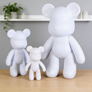 Kit de Manualidades DIY de Oso Violento Fluido en Blanco de Vinilo Ecológico Blanco de 18cm, 23cm, 33cm para Decoración del Hogar y Regalo Festivo - Product Image 3