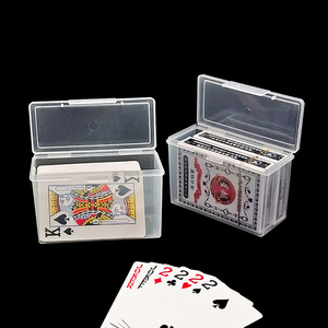 Transparent Plastic Playing Card Storage Box Rectangle Covered Office Organizer for Game Cards and ID Cards - Product Image 1