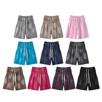 Shorts sportifs tendance en denim de coton délavé et vieilli 320g à taille haute avec cordon de serrage BE Menswear