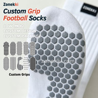 Chaussettes de football de qualité supérieure ZONEKKI avec grip personnalisé, motif de grip personnalisé, chaussettes de sport professionnelles pour le football