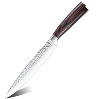 Couteaux à découper ultra-affûtés en gros de Chine, manche en bois Pakka, couteau de cuisine pour découper la viande
