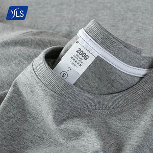 YLS 200g Basic 100% coton pré-rétréci 200GSM <span class=keywords><strong>T</strong></span>-<span class=keywords><strong>shirt</strong></span> à manches courtes solide nouveau Stock hommes printemps é<span class=keywords><strong>t</strong></span>é Collection quantité minimale de commande 1 unité - Product Image 2