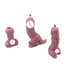 3D Diy Sexy Penis Candle Silicone Mold Dinosaur Straw Shaped Beauties Hug Aromatherapy Plaster Cake Resin Decorative Soap Mould