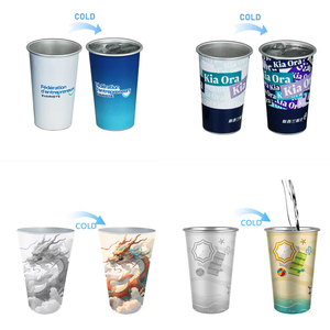 Vente chaude Changement de Couleur Jetable 360ml 450ml Tasse Boire Froid Tasse En Aluminium Réutilisable pour Pary Promotion Cadeau - Product Image 6