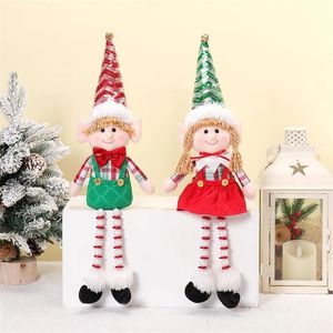 Adorables muñecos de elfos navideños de 2 piezas con patas de cuentas, regalo navideño de buena suerte - Product Image 1