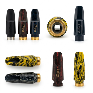 Bocchino per Sassofono Alto e Tenore con Texture Effetto Legno Premium, Bocchino per Sax Lavorato con Precisione con Anello in Ottone, Serie Belfort Jazz - Product Image 1