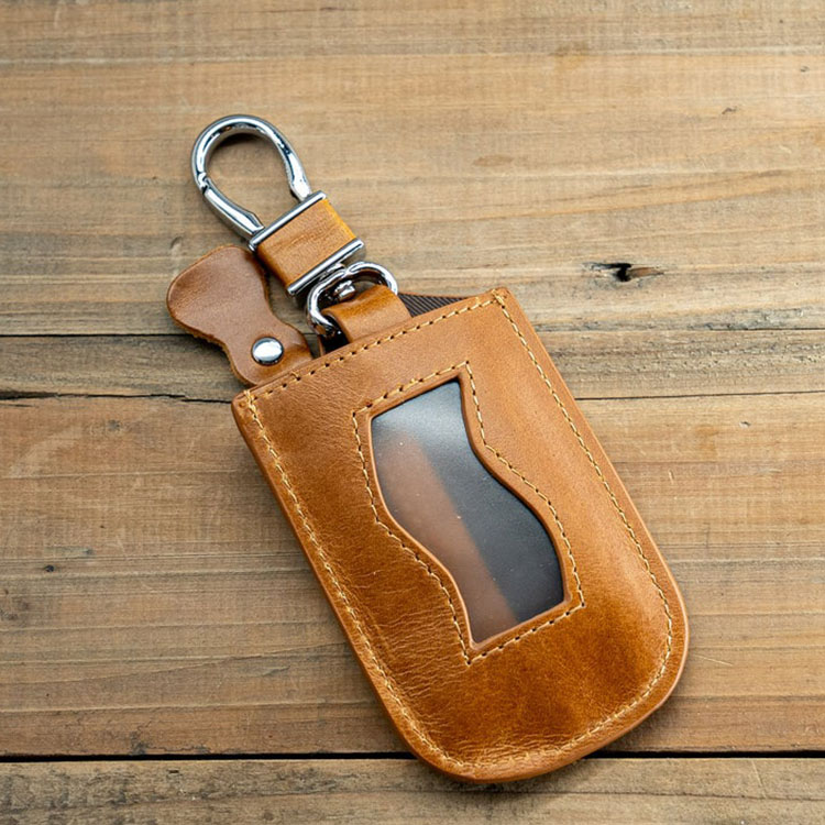 Custom Leather Car Key Cover - Genuine Leather Smart Key Holder Pouch | YQ Brand
