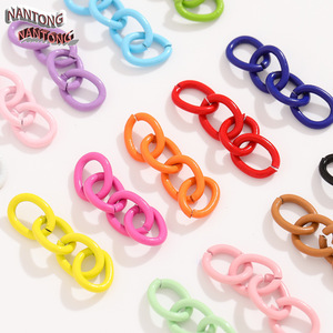 NANTONG Colorful Four Link Chain Keychain Alloy Baking Paint For <b>Bracelet</b> Making DIY Jewelry Accessory - Product Image 4