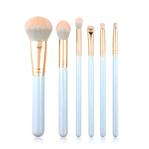 Factory Supplier High Quality Synthetic Hair Sky Blue Makeup Cosmetic Brush Set