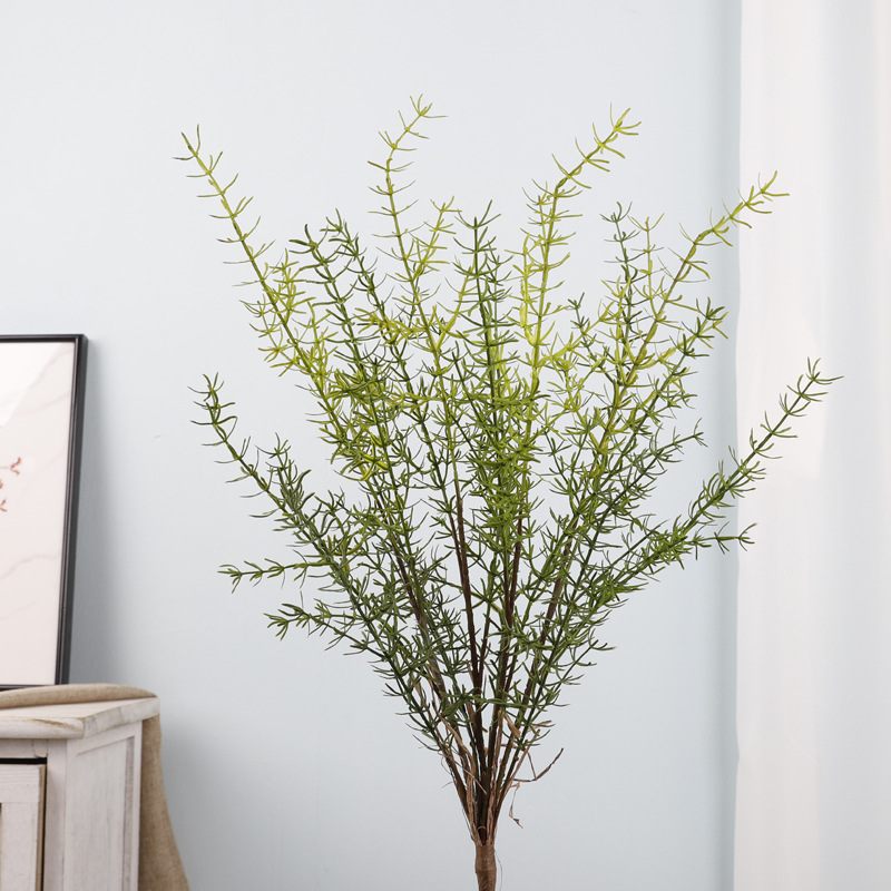 Grande plante aquatique roulée à la main, verte, H64cm