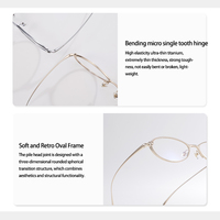 Monturas Ópticas Metálicas de Diseño Nuevo, Gafas Ovaladas Pequeñas, Logotipo Personalizado, Fabricante, Venta al Por Mayor, Protección UV400, Receta Médica