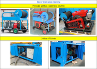 Nouvelle machine de nettoyage de drains à haute pression de 220 bars à moteur diesel pour le nettoyage des canalisations d'égouts et des canalisations d'eau de pluie bloquées, pompe triplex 1000L
