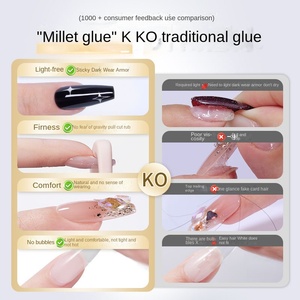 Meijia Luxury Millet Glue UV Gel Nail Glue Remover 2 pz/Set Trasparente Asciugatura Rapida Lunga Durata Non Tossico Polimerizzazione UV/LED 10g - Product Image 3