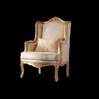 Fauteuil de salon sculpté de style européen, luxueux, en tissu, pour bureau ou salon, dossier haut, en bois de chêne massif, portable