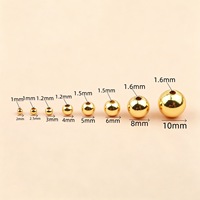 Perline Distanziatrici Rotonde Lisce in Lega di Rame da 4/6/8/10mm, Placcate Oro 14K, Multicolore, in Metallo, Sciolte, per Creazione Gioielli Fai da Te e Braccialetti