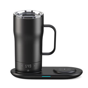 ISStapromo Cadeaux Bouteille d'eau intelligente personnalisée avec affichage de la température LED Tasses à café Chauffe-chargeur combiné sans fil - Product Image 1