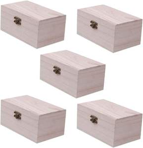 5 Unfinished Wooden Boxes Suitable for Birthday Gifts Wedding or Baby Mementos Christmas Eve Boxes Jewelry Boxes and Family <strong>Stor</strong> - Product Image 2