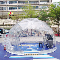 Tente dôme géodésique transparente pour événements, en tissu polyester simple couche, doublement enduit de PVC, pour l'extérieur