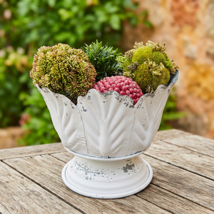Pot en laiton blanc vieilli, poli, style américain, KS International, articles de cuisine pour mariage - Product Image 2