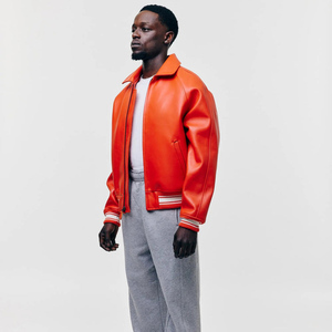 Nuova <span class=keywords><strong>Giacca</strong></span> in Pelle con Logo Personalizzato, Stile Streetwear <span class=keywords><strong>Oversize</strong></span> con Zip, <span class=keywords><strong>Giacca</strong></span> in <span class=keywords><strong>Ecopelle</strong></span> per Uomo - Product Image 2