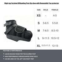 Botte de récupération post-opératoire pour l'avant-pied avec protection d'orteil amovible, doublure en maille, double sangle et fermeture auto-agrippante réglable