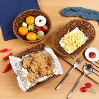 Panier en rotin PP tressé à la main pour fruits, pain, légumes, idéal pour restaurant et service de plats chauds