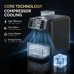 HONEYICE Máquina de Hielo y Granizados 2 en 1 para el Hogar, OEM ODM, Marca Privada, Compresor de 25KG, Hielo Cuadrado, CE ETL, Venta al por Mayor de Fábrica - Product Image 4