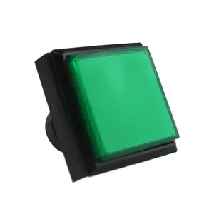 Interruttore per macchina da gioco quadrato verde 51*51mm con luce all'ingrosso pulsante di gioco