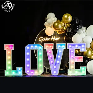 Rgb With Lights DIY 4 Feet Numbers 5ft Standing Led Love Letter Black Marquee Letters 4ft