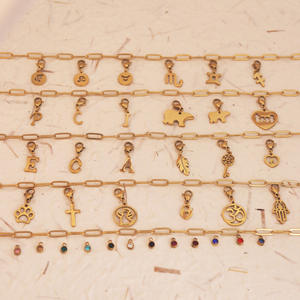 Acero inoxidable corazón rapé botella ancla oso Zodiaco piedra de nacimiento colgante encantos con broche de langosta DIY Paperclip cadena collar - Product Image 3